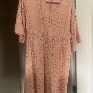 Roolee Blush Eyelet Dress